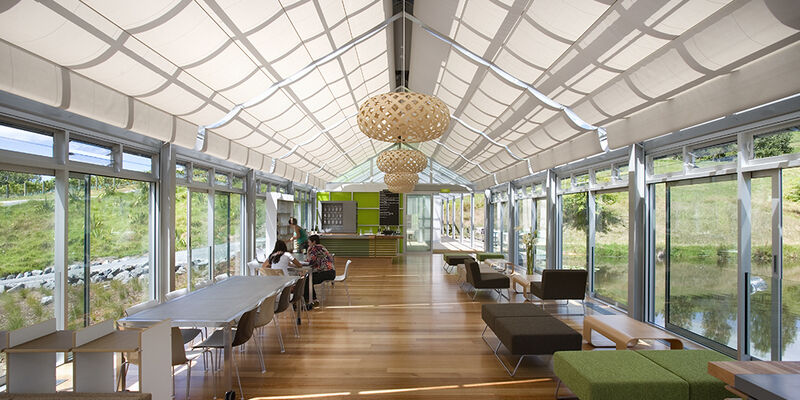 Bar de degustacíon de vino Glass House del dominio de Brick Bay